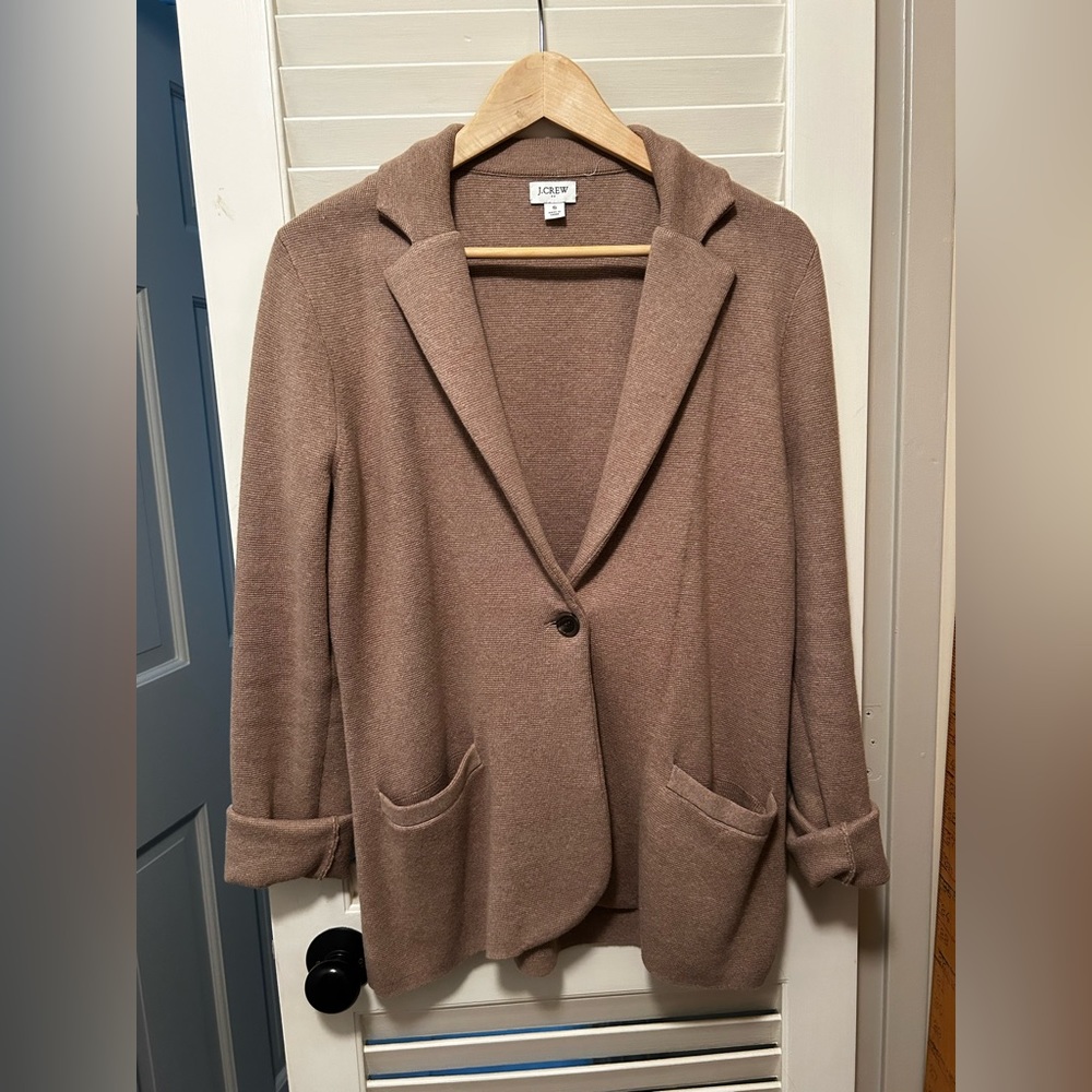 J.Crew tan knit blazer sz. S